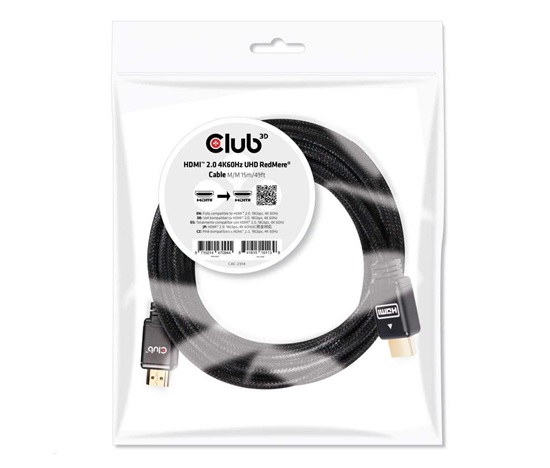 Club3D Kabel HDMI 2.0 aktivní, High Speed 4K UHD, Redmere (M/M), 15m, 28 AWG