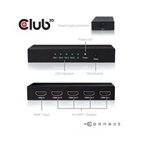 Club3D Video splitter 1:4 HDMI 2.0 4K60Hz UHD, 4 porty