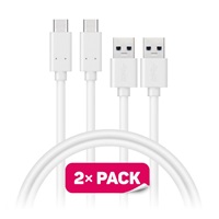 CONNECT IT Wirez USB-C (Type C) -> USB-A, USB 3.1 Gen 1, bílý, 1 m (2 ks v balení)