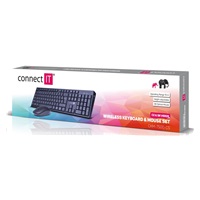 CONNECT IT Combo bezdrátová černá klávesnice + myš, CZ + SK layout