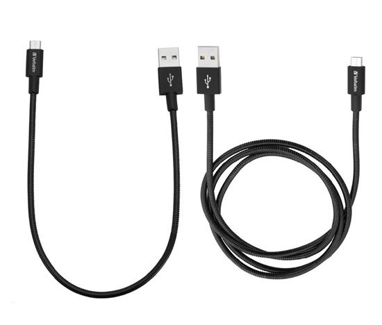 VERBATIM kabel Micro B USB Cable Sync & Charge 100cm (Black) + Verbatim Micro B USB Cable Sync & Charge 30cm (Black)
