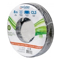 MANHATTAN kabel In-wall CL3 High Speed HDMI s Ethernetem, HEC, ARC, 3D, 4K, stíněný, 8m, Black