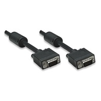 MANHATTAN kabel SVGA k monitoru s feritovými jádry, HD15 Male / HD15 Male, 15m, Black