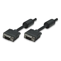 MANHATTAN kabel SVGA k monitoru s feritovými jádry, HD15 Male / HD15 Male, 3m, Black