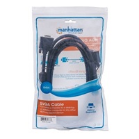 MANHATTAN kabel SVGA k monitoru s feritovými jádry, HD15 Male / HD15 Male, 3m, Black