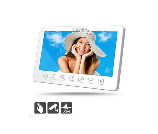 Veria 7" LCD ultra tenký monitor. Bezsluchátkový, barevný, digitální monitor k videotelefonu VERIA-7070 - white