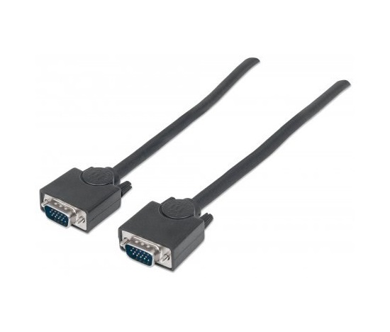 MANHATTAN kabel SVGA k monitoru, HD15 Male / HD15 Male, 10m, Black