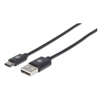 MANHATTAN kabel Hi-Speed USB-C, C Male / A Male, 2m, černý
