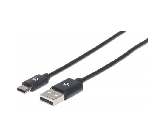 MANHATTAN kabel Hi-Speed USB-C, C Male / A Male, 3m, černý