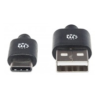 MANHATTAN kabel Hi-Speed USB-C, C Male / A Male, 3m, černý