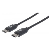 MANHATTAN kabel Hi-Speed USB-C, Type-C Male to Type-C Male, 2m, černý