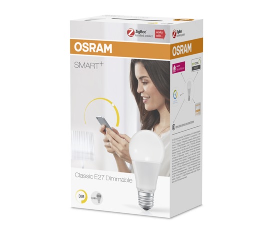 OSRAM SMART+ LED žárovka DIM LIGHTIFY ZigBee 240V 8,5W E27 ClasA (krabička 1ks) 15000h