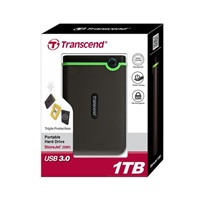 TRANSCEND externí HDD USB 3.0 StoreJet 25M3S, 1TB, Black (SATA, Rubber Case, Anti-Shock)