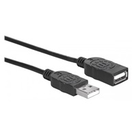 MANHATTAN Kabel USB 2.0 prodlužovací  A Male / A Female 1,8m černý
