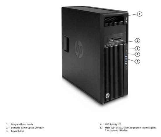 HP Z440 Xeon E5-1620v4 4c, 700W zdroj, 1TB, 2x8GB DDR4-2400 ECC,DVDRW, no VGA, no keyb, USB laser mouse, Win10Pro